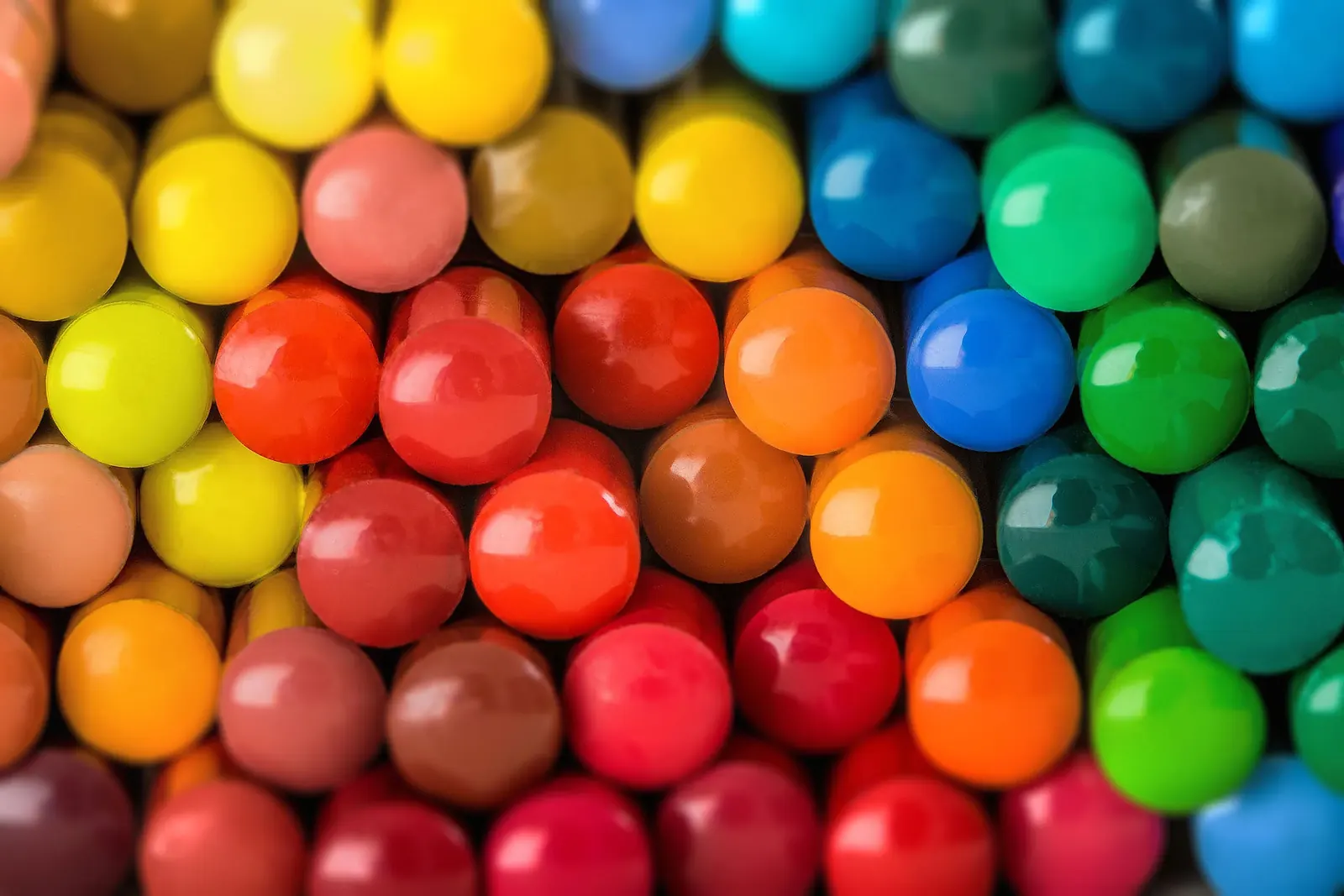 Brightly colored molded plastic spheres in many colors